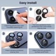 thumbnail image 6 of KisonovaGuard Compatible with iPhone 17 Pro Max / iPhone 17 Pro Camera Lens Protector, Individual Anti Scratch Metal Ring Tempered Glass Camera Screen Protector - Black, 6 of 6