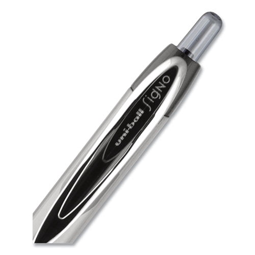 "Signo 207 Needle Point Gel Pen, Retractable, Medium 0.7 Mm, Black Ink, Black Barrel, Dozen | Bundle of 2 Dozen"