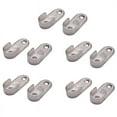 thumbnail image 1 of 5X Oval Wardrobe Hanging Rail Rod End Bracket Support Silver Tone Pair, 1 of 5
