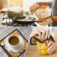 thumbnail image 4 of Autumn Fall Leaves Pattern Kitchen Oven Mitt and Pot Holder Sets 2 Pcs for Baking, Cooking and Grilling, Heat Resistant Up To 392 °F, 4 of 7
