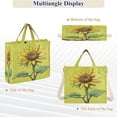 thumbnail image 6 of Corduroy Composite Fabric Tote Bag Magnetic Snap Large Capacity Crossbody Bag Beige Shoulder Strap Sunflower, 6 of 8
