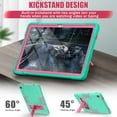 thumbnail image 6 of Dteck Case for Lenovo Tab M10 Plus 2022 10.6 inch, Heavy Duty Hybrid Shockproof Rugged Drop Protection Cover Built with Kickstand for Lenovo TB125FU/TB128FU/TB128XU Tablet, Mint+Rose, 6 of 9