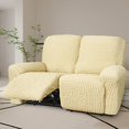 thumbnail image 2 of CHOK Housse Extensible pour Fauteuil Inclinable en Seersucker 2024 4 Pcs style Campagnard Fauteuil Inclinable Housse de Protection Simple pour Meubles de Maison Lavable Durable 1 Place/amande, 2 of 7
