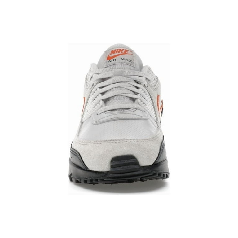 Nike Men's Air Max 90 Vast Grey Safety Orange Running Shoes, from