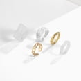 thumbnail image 3 of Trendy Metal Threaded Chain Ring Set for Women: Geometric Design, Alloy & Acrylic Materials, European & American Style, 3 of 6