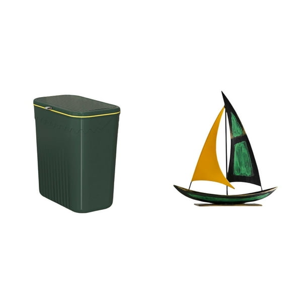 Cesto De Basura De Cocina Que Ahorra Espacio Y Escultura De Velero De Hierro, Adorno De Mesa Para Baño, Sala De Manualidades, Colección De Decoración Feng Shui, Figura Decorativa Para Centro