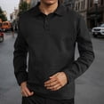 thumbnail image 2 of FYDUU Mens Classic Golf Shirt Men's Trendy Fall Winter Tops Texture Long Sleeve Polo Shirts Men's Sports Shirt Fashion Basic Tee Shirt, 2 of 5