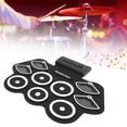 thumbnail image 4 of Roll Up Drum Practice Pad, Portable 360 Degree Stereo 100-240V Midi Drum Kit With Recording Function For Kid For Friends Gathering Performance US Plug, 4 of 8