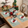 thumbnail image 2 of VCVCOO Green Christmas Placemats Set of 4, Washable Wipeable Place Mats Vinyl Woven Table Mats Heat Resistant Placemat for Dining Table Indoor/Outdoor, 2 of 14