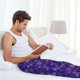 thumbnail image 5 of Fotbe blue purple Snowflake Pantalones de Pijama para Hombre, Pantalones de Dormir, Pantalones de Casa con Cintura Ajustable y Bolsillos-Medium, 5 of 6