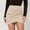 Beige, variant on ZZwxWA Womens Mini Skirt High Waisted Summer Fitted Party Casual Fashion Zip Up Short Spandex Spring Pleated
