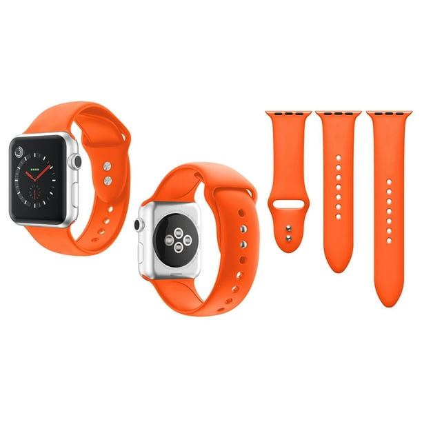 Umeki tablero selva 3Pcs Silicone Sport Replacement Watch Band for 42/44mm Apple Watch Series 1  2 3 4 5 6 Nike (1x Sm-Med & 1x Med-Lg Size Bands) - Orange - Walmart.com