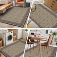 thumbnail image 5 of Area Rugs for Living Room Bedroom, Boho Floral 4'x6' Rug Washable Carpet Runner Indoor Outdoor, Vintage Flowers Abstract Art Ethic Tribe Non Slip Accent Floor Mats Rug for Kitchen, Office, 5 of 8