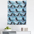 thumbnail image 1 of Narwhal Tapestry, Arctic Giant Sea Mammals Orca White Whale Narwhal Sketch Ocean Fauna, Fabric Wall Hanging Decor for Bedroom Living Room Dorm, 5 Sizes, Blue Dark Coral Black, by Ambesonne, 1 of 1