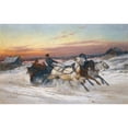 thumbnail image 3 of Nikolai Egorovich Sverchkov 18x13 Black Modern Framed Museum Art Print Titled - Troika at Sunset, 3 of 5