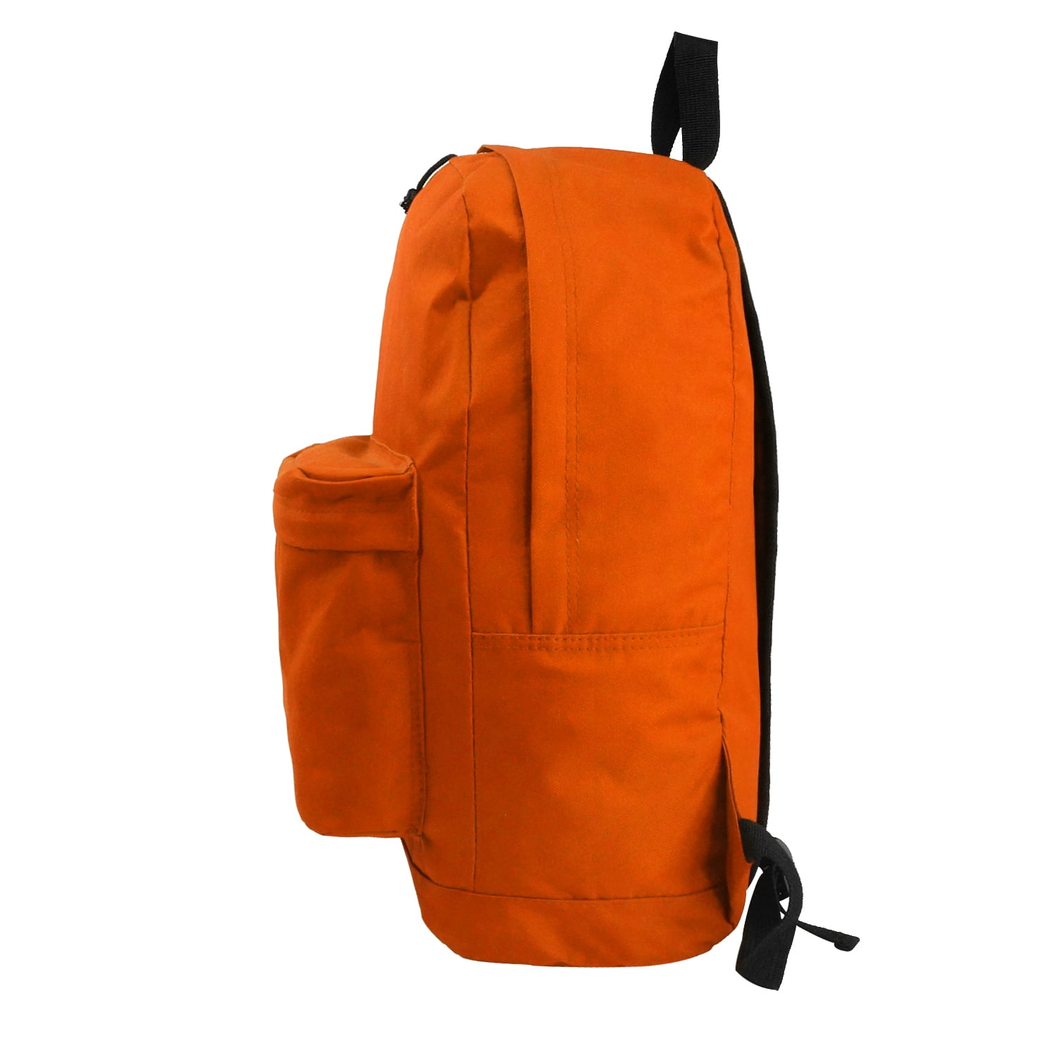 K-Cliffs Unisex Classic School Backpack 18" with Curved Shoulder Straps, Orange, Polyester
