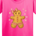 thumbnail image 4 of Inktastic Cute Gingerbread Girl with Pink Bow Christmas Youth T-Shirt, 4 of 5