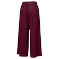 thumbnail image 4 of GUACER Wide Leg Pants for Women Elastic Waist Pleated Textured Trousers with Pockets Casual Loose Fit Pants, 4 of 7