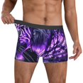 thumbnail image 2 of Salouo Purple Pattern White Tiger Print Men's Boxer Briefs,Breathable Underwear Elastic Waistband Briefs for Men -XX-Large, 2 of 8