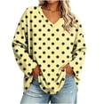 thumbnail image 3 of LIaqionyy Plus Size Tops for Womens V Neck Long Sleeve Casual Loose Blouse Fall Outfits Business Work Basic Tees Shirts, 3 of 7