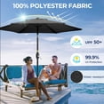 thumbnail image 4 of 7.5' Outdoor Market Umbrella, UV-Resistant with Crank & Tilt for Patio Backyard (Base Not Included), 4 of 10