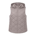 thumbnail image 4 of Cmfcve Plus Size Hooded Puffer Vest for Womens Full Zip Sleeveless Quilted Vest Winter Warm Outerwear Jackets with Zipper Pockets, 4 of 7