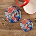 thumbnail image 2 of Pot Holders Trivets Set Cotton Potholders Set, Hot Pads Set of 2, Summer Flowers Pattern Hot Pot Trivets One 9.45 Inch and One 7 Inch, 2 of 7