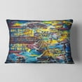 thumbnail image 2 of Designart Night City Graphics Art - Cityscape Throw Pillow - 12x20, 2 of 5