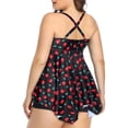 thumbnail image 5 of CAICJ98 Bikini String Maillot de Bain Femme 2 Pcs Haut Licou et Mini Jupe Ensemble de Couverture Rouge,TG, 5 of 5