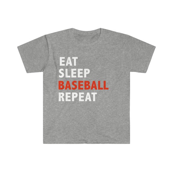 Eat Sleep Baseball Repeat Unisex T-shirt S-3XL Pitcher Catcher