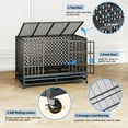 thumbnail image 4 of YOKWOK 54" Heavy Duty Dog Crate for Large Dogs, Spacious Metal Dog Crate with 4 Locking Wheels, Disassembling Styles, Dog Kennel for Home Decor & Easy Mobility, Black, 4 of 6