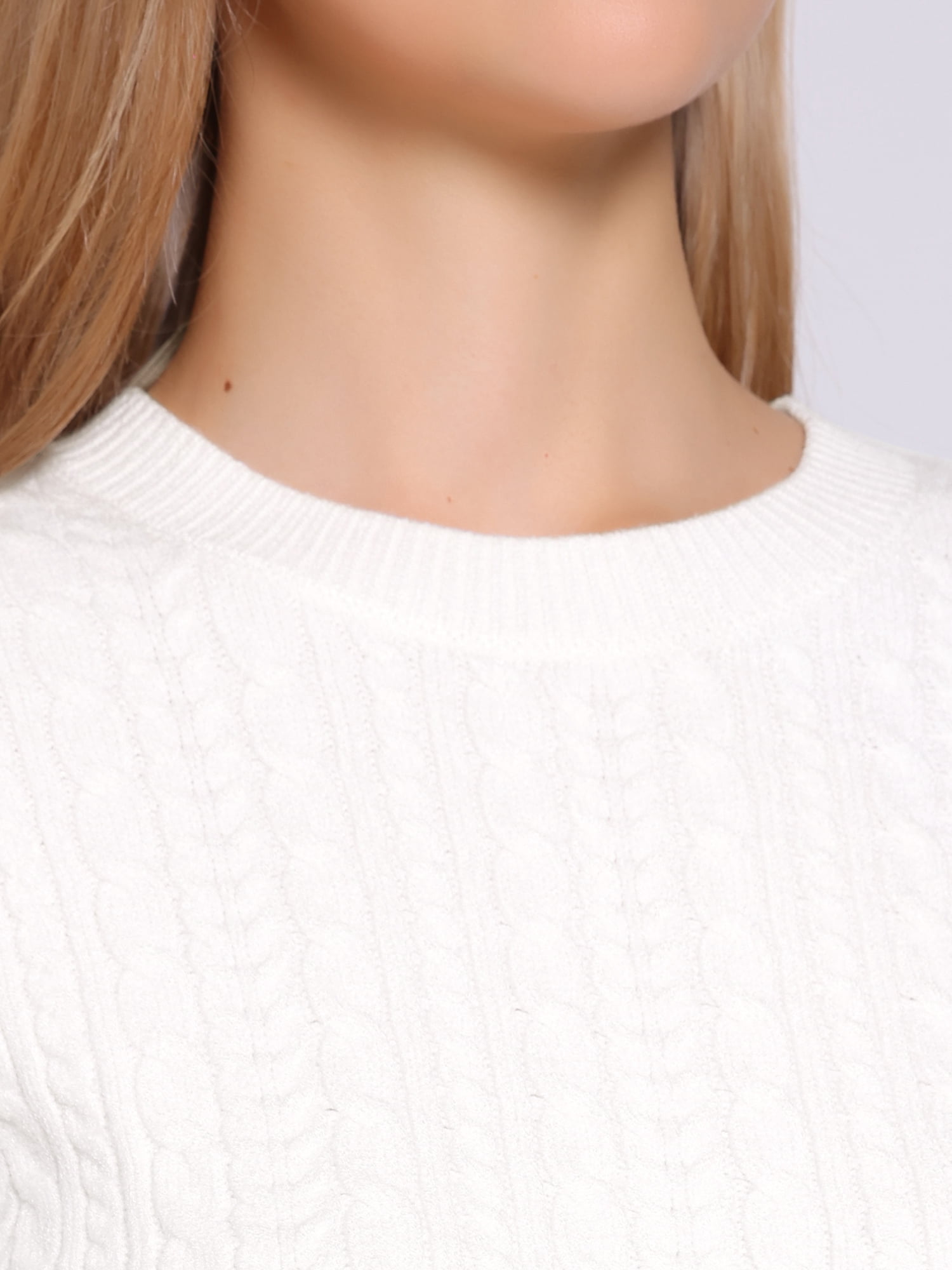 DARING DIVA Women's Lightweight Short Sleeve Sweater M White