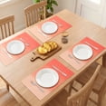 thumbnail image 3 of Plastic Placemats Set of 6 Rectangle Placemats for Table Decor Washable Heat Resistant Table Placemats Wipeable Table Mat Orange Red 17.7x11.8inch, 3 of 6
