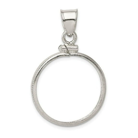 FB Jewels Sterling Silver 21.1 x 2mm $0.05 Plain Coin Bezel Pendant