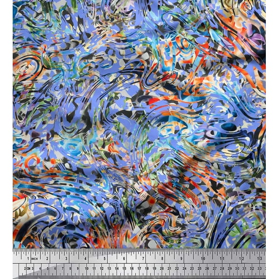 Soimoi Rayon Fabric Animal Skin Texture Print Fabric by The Yard 42 Inch Wide