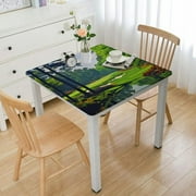 Golf Square Polyester Tablecloth, Print Waterproof Oil-Proof Dust-Proof Decorative Tablecloth