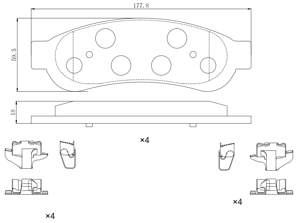 Ultra HC 1000 Brake Pad Set, Rear HC10.1334.0.F, Ford F-250 Super Duty 2010-2008