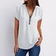 thumbnail image 1 of MKLEKYY Camisetas Para Mujer Camiseta Informal Para Mujer, Blusa Holgada Con Cuello En V Y Cremallera Talla XXL, 1 of 3