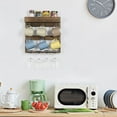 thumbnail image 7 of Oumilen Wall Mounted Wine Glass and Coffee Mug Rack Shelf with Hooks, Rustic Brown, 7 of 7