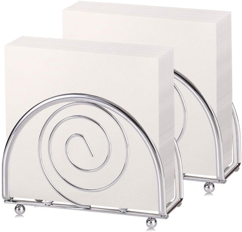 ZC5HAO Modern Paper Napkin Holder, 5x3.5 Inch Shiny Gold Decorative Napkin Holder for Tables