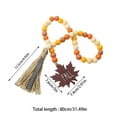 thumbnail image 4 of Fall Wood Bead Garland with Tassel Rustic Farmhouse Thanksgiving Decor, Wooden Beads String with Maple Leaf Plaid Tassel for Tiered Tray, Shelf,Mantle, Wall Hanging Autumn Home Festival Decorations, 4 of 9