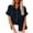 Navy, variant on Timegard Womens Tops Plus Size Cotton Linen Button up Shirts Short Sleeve Loose Casual Summer Tee Tops