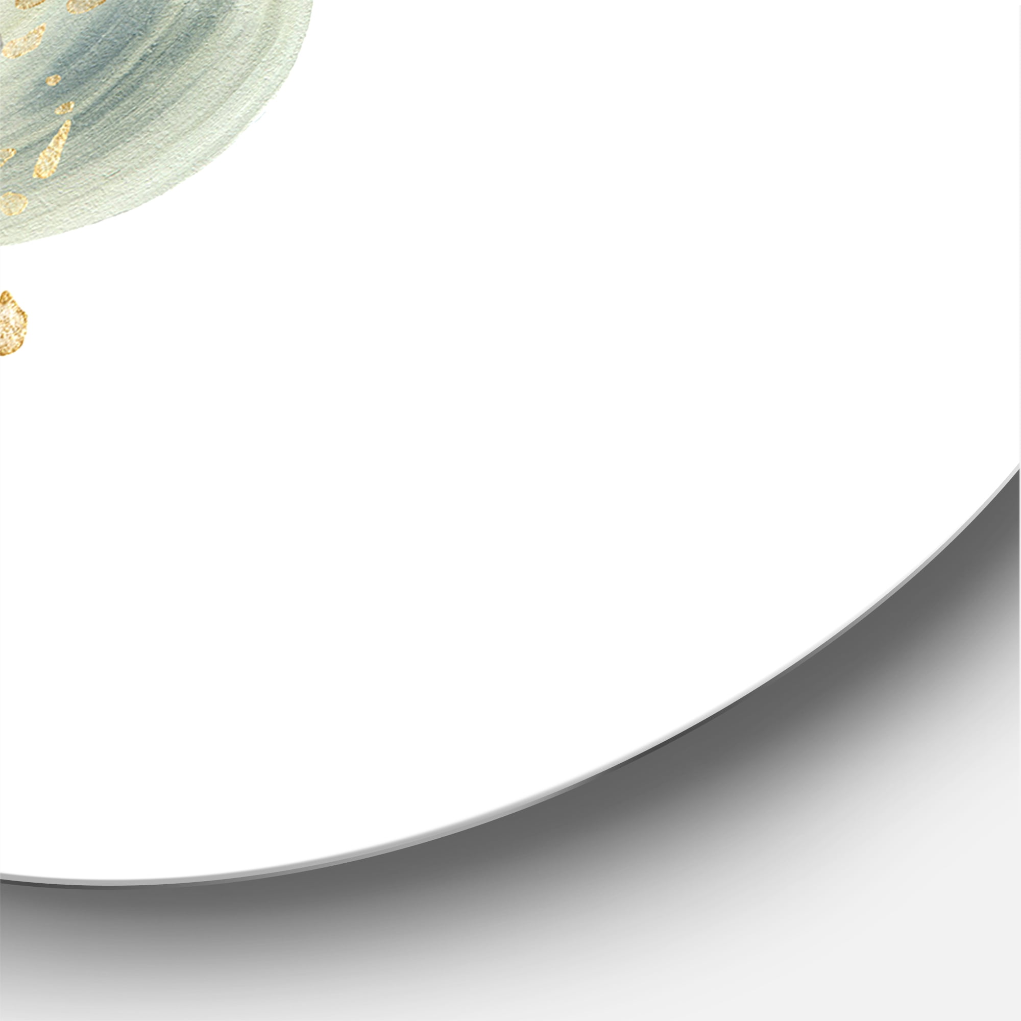 Designart 'Abstract Golden Mountain With Bird and Moon' Modern Circle Metal Wall Art 36x36 - Disc of 36