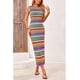 thumbnail image 5 of Vestido Maxi sin Mangas PRETTYGARDEN de Rayas Verde Talla M, 5 of 8