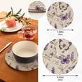 thumbnail image 3 of Wobogo Purple Lavender and Butterfly Trivets Potholders Set of 2 Cotton Woven Round Hot Plate Mats for Hot Dishes Bowls Teapots, 3 of 7