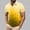 (Casual 76)Yellow, variant on DayScoop Plus Size T-Shirt for Men Fashion TShirt Summer Casual Print Short Sleeved Half Button Turndown Collar Breathable Oversize Tops Tees