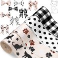 thumbnail image 1 of Ribbon Canlierr con estampado de pata de perro, alambre, 2.5 pulgadas, 24 yardas, 4 rollos, 1 of 7