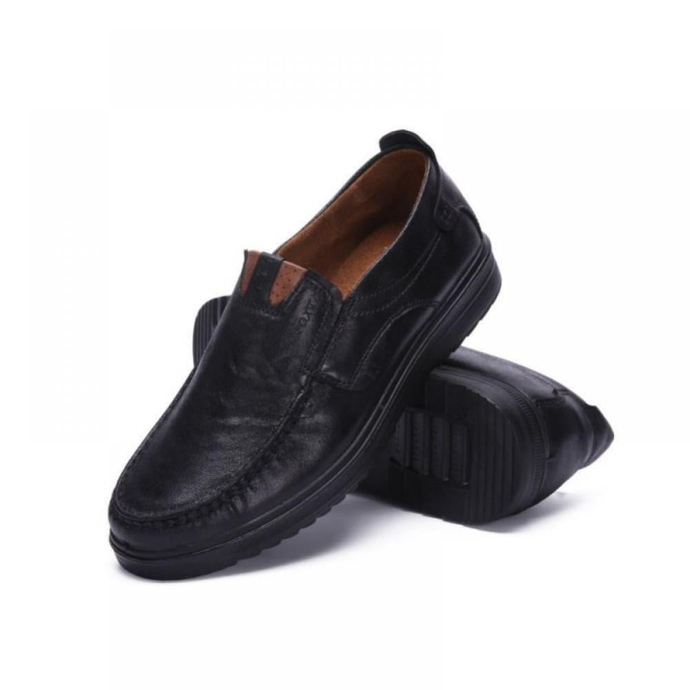 Mens Loafers Slip On Loafer Leather Casual Walking Shoes Comfortable ...