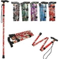 thumbnail image 1 of Bastón plegable para caminar, bastón de aluminio ajustable con flores para caminar, acampar, ayuda duradera para la movilidad-verde- Teléfono móvil Teléfono móvil Accesorios para teléfonos móviles, 1 of 5
