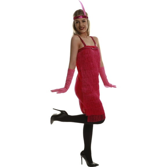 Karnival Costumes Roaring 20s 1920 Pink Flapper Dress Women's Costume Large 14-16